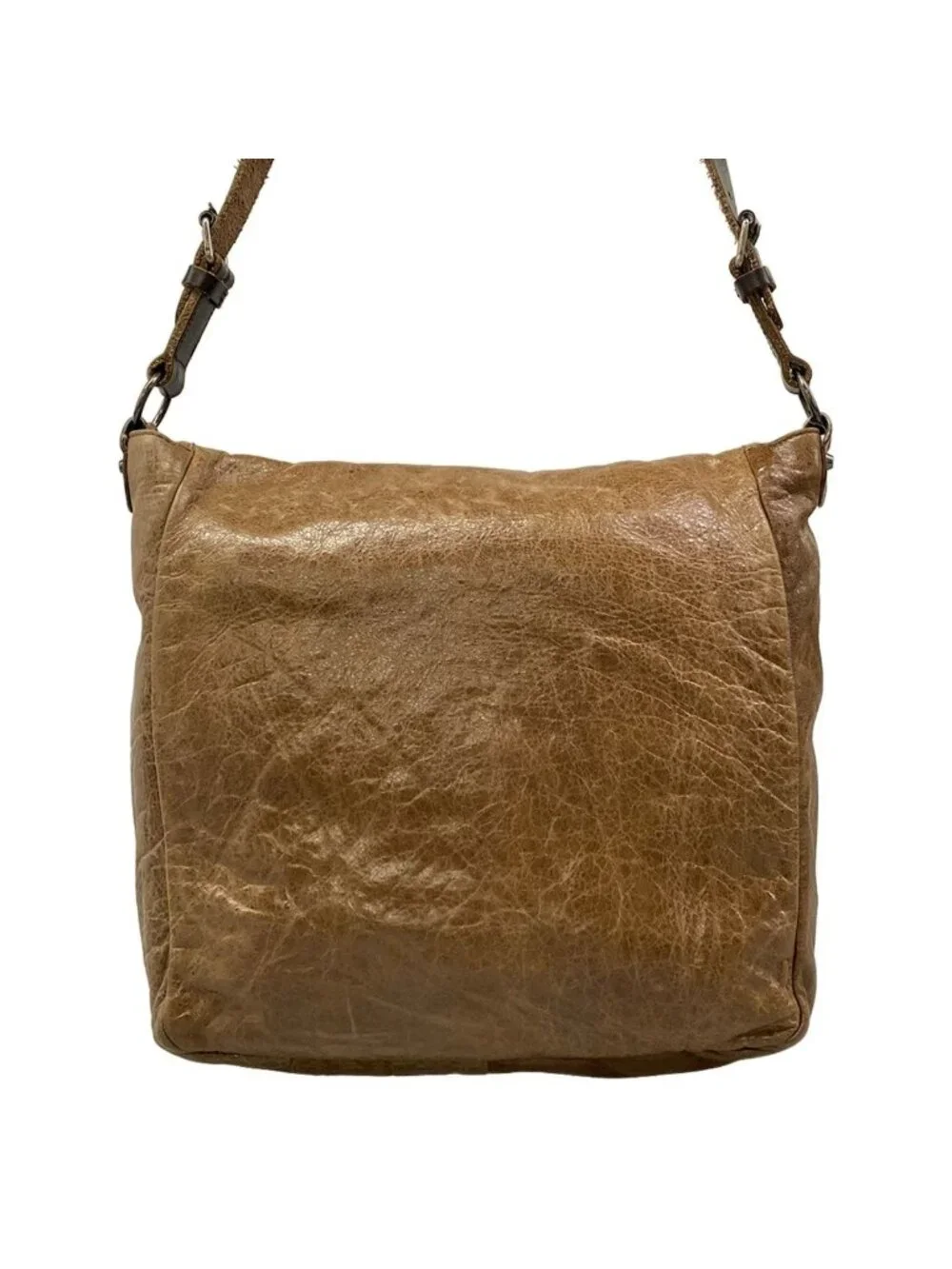 Balenciaga Shoulder Bag the Besace Dark Brown Leather